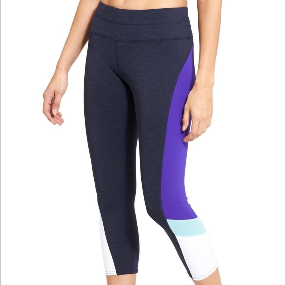 Athleta Colorblock Sonar Capri Legging